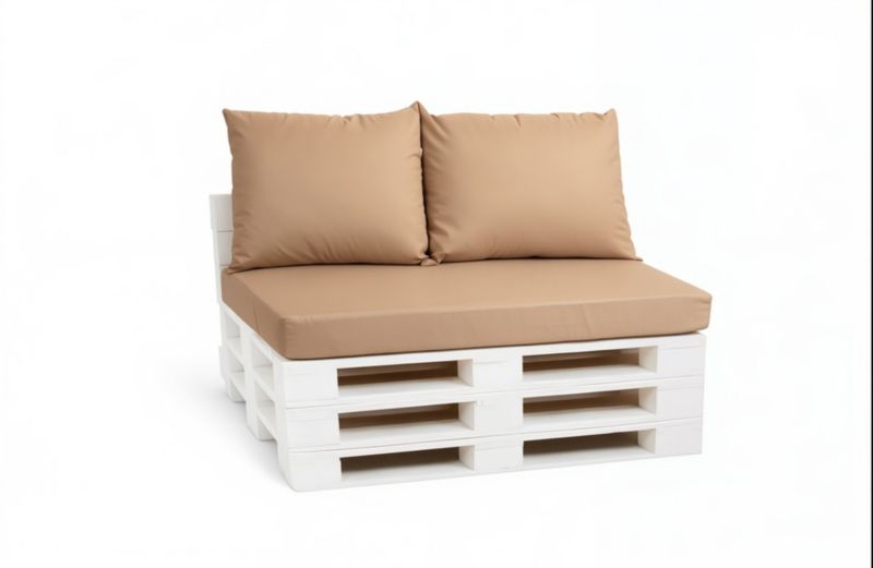 Zestaw 3 poduszek na paletę, Setgarden, 120x50x10 cm, 2x60x50cm oparcie,, Beżowa dwustronne poduszki na meble ogrodwe, 1szt
