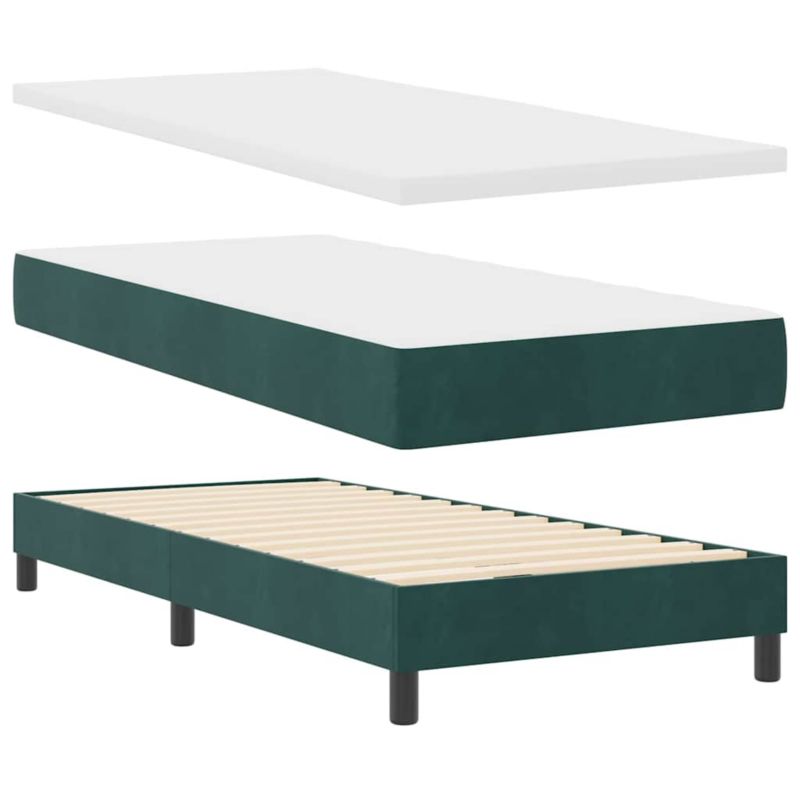Łóżko z materacem WaszeMeble 90x200 cm Ciemna zieleń tkanina WM-3341453 1 szt.