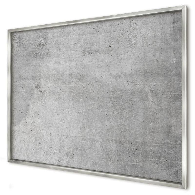 Tablica magnetyczna ozdobna Wallfluent 100x70 Betonowy minimalizm w srebrnej ramie 1szt