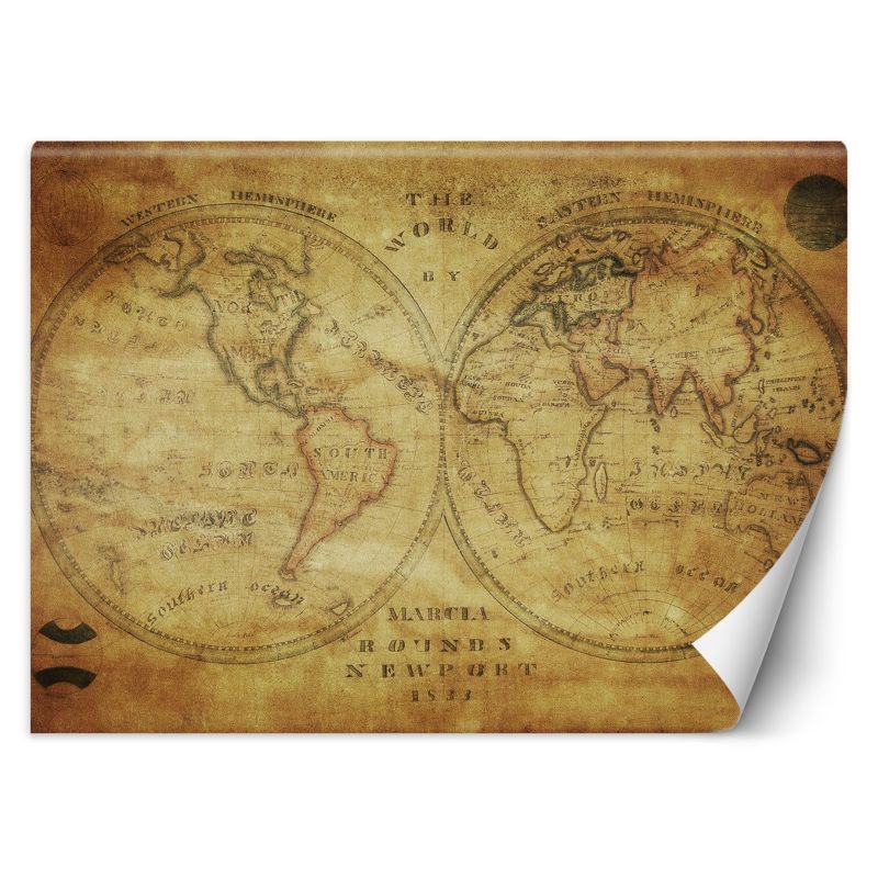 Fototapeta Feeby Stara retro mapa świata 150x105 1 szt