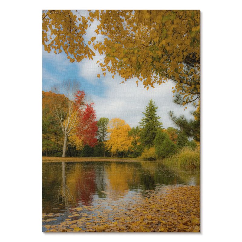Nowoczesny Plakat na Płótnie Tulup 21x29,7 cm (A4) Jesienne jezioro Do salonu, sypialni, biura 1 szt.