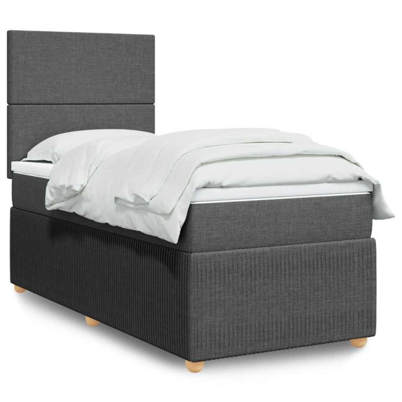 Łóżko z materacem WaszeMeble 100x200 cm Ciemnoszary tkanina z LED WM-3294261 1 szt.