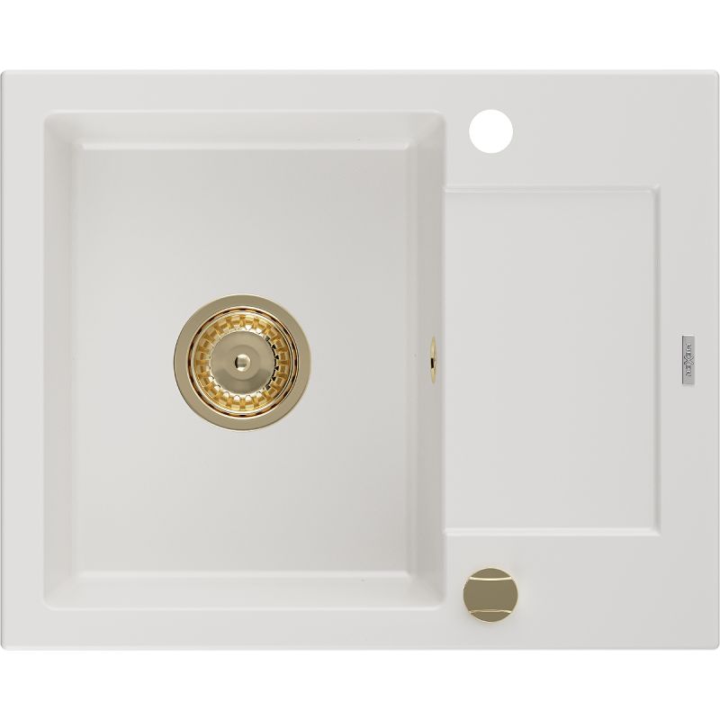 Zlewozmywak wpuszczany Mexen Enzo 1-komorowy biały 576x465 mm 6506571005-20-G