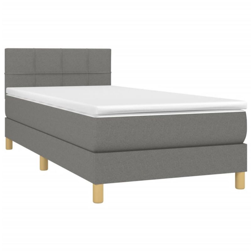 Łóżko kontynentalne WaszeMeble 100x200 cm ciemnoszara WM-3133694 1 szt.
