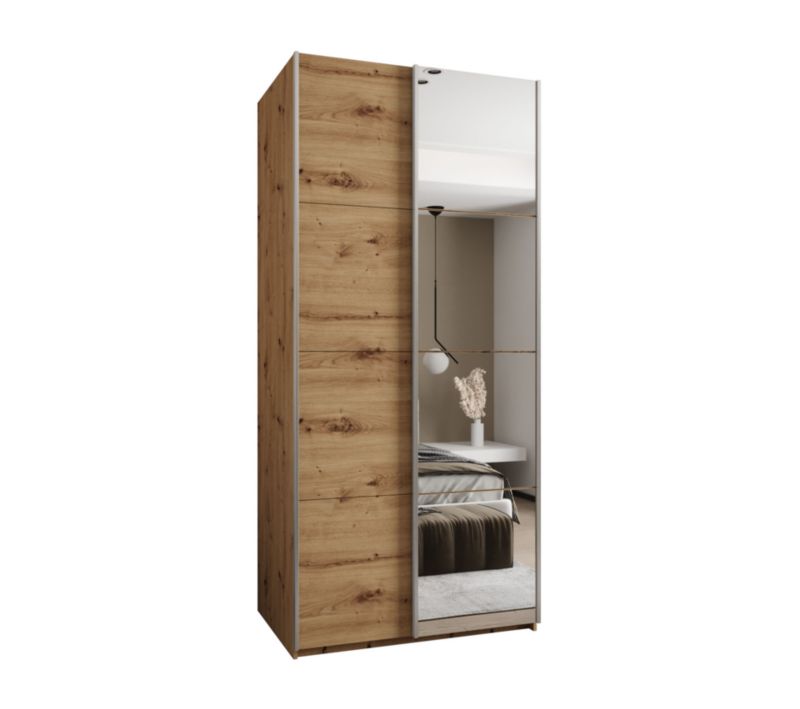 Szafa przesuwna Abiks LUX 3 wysoka szer.100cm artisan/artisan/srebrny 1szt.