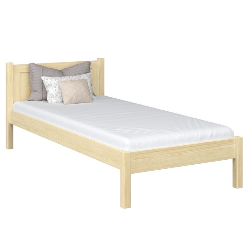 Drewniane łóżko N-WOOD pojedyncze N02 sosna bezbarwna 100x200 1szt.