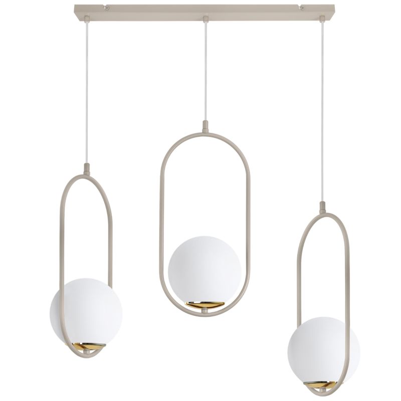 Lampa wisząca sufitowa kaszmirowa Light Home LH Luna 3xE14 klosz szklana kula biała 1szt.