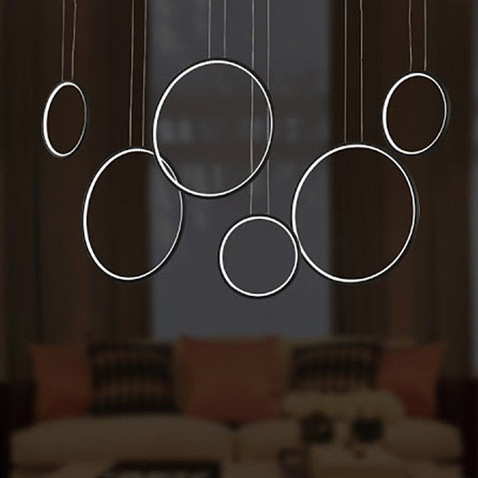 Altavola Design Ledowe Okręgi lampa wisząca 130W czarna LA076/P_180_in_3k_black