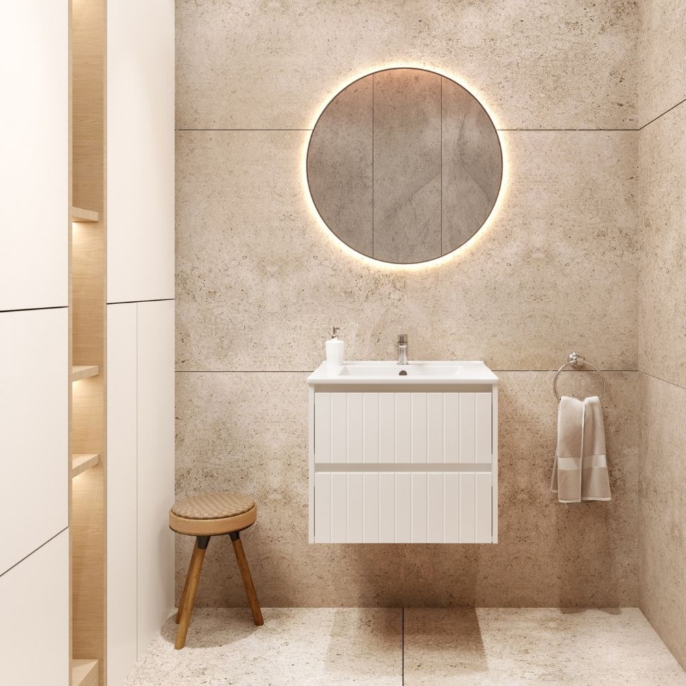 Uptrend Melito umywalka z szafką 60 cm ideal biały mat 002-SU60-01+UP4530-600