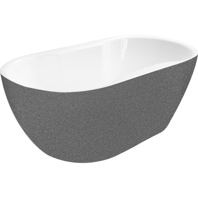 BESCO Wanna wolnostojąca NAVIA GRAFIT 160x80 maskownica syfonu z prze
