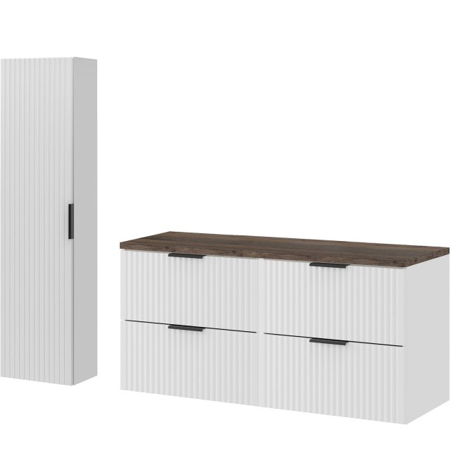 COMAD Zestaw mebli ADEL WHITE 2 szafki z blatem SANTA FE VINTAGE 120