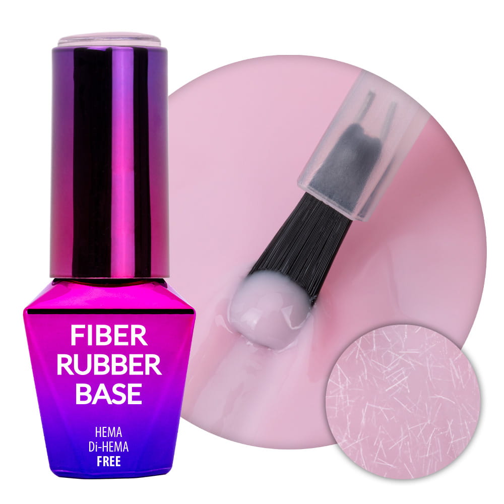 Baza kauczukowa z włóknami do manicure i pedicure 2w1 Fiber Rubber Base MollyLac Angel Pink HEMA/Di-HEMA Free 10g