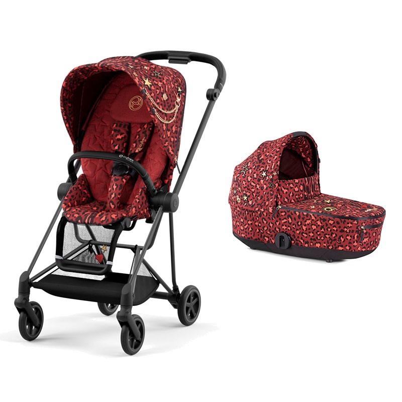 Cybex Mios 3.0 Rockstar - wózek spacerowy z gondolą Lux-Rockstar by Alec Voelkel-Chrome z brązową rączką