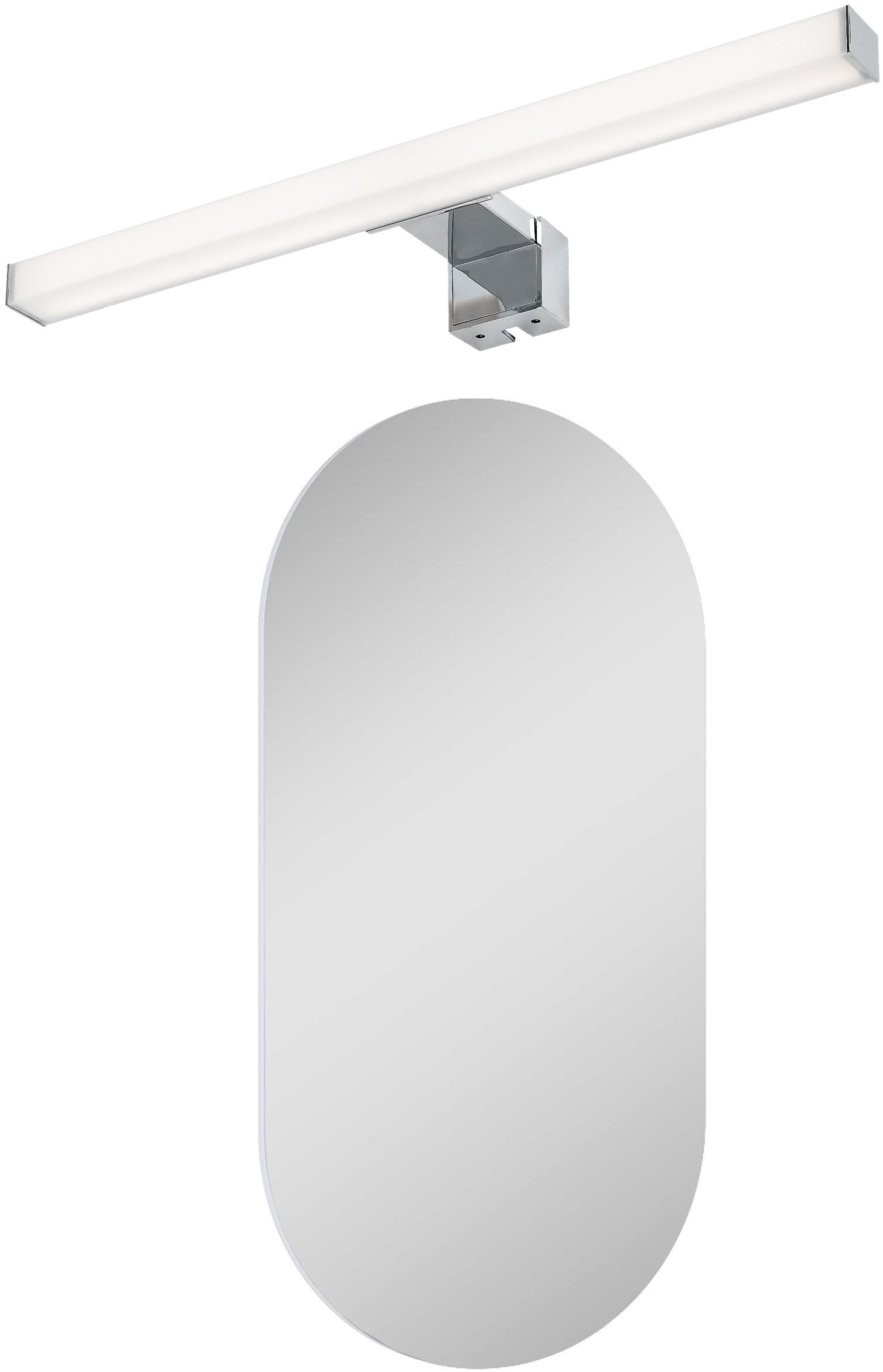 Darmowa Dostawa - Lustro z kinkietem 50x100 cm owalne z oświetleniem Elita Oval abset11071