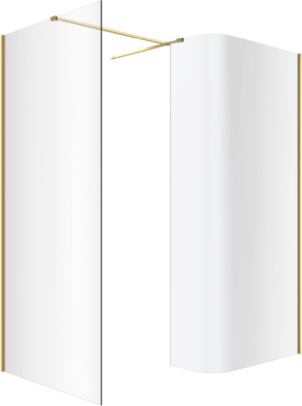 Darmowa Dostawa - Kabina prysznicowa walk-in 100x93 cm kwadratowa złoty połysk/szkło przezroczyste Excellent Vidoq KAEX1507K10000930GL