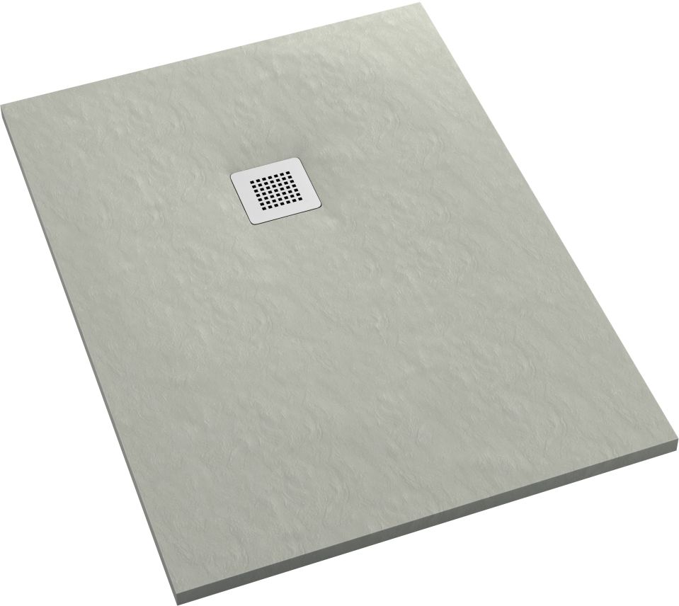 Darmowa Dostawa - Brodzik prostokątny z maskownicą 90x70 cm cement Schedpol Kalait Cement Stone 33133CTSTM2