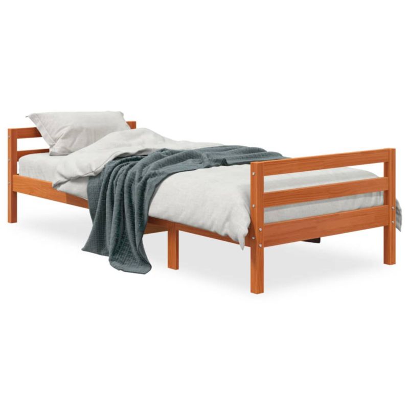 Rama łóżka bez materaca woskowy brąz lita sosna WaszeMeble 90x200 WM-844485 1 szt.