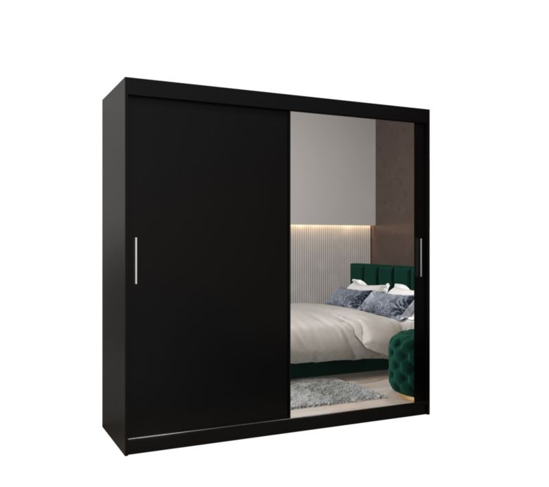 Szafa przesuwna Garderoba Abiks Tokyo 2 200 czarny + czarny 1 szt.