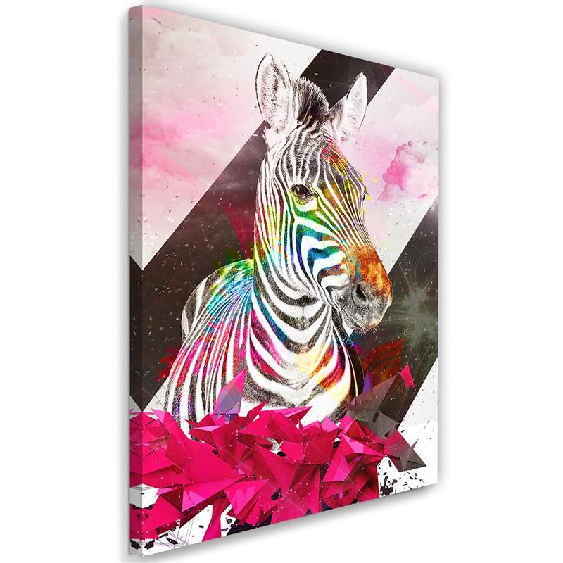 Obraz na płótnie Feeby Abstrakcyjna zebra i kształty 30x45cm 1szt