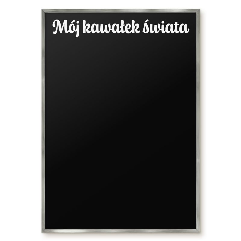 Tablica Magnetyczna Tulup 70x100 cm Mój kawałek świata 6 - Srebrna rama Do salonu, sypialni 1 szt.