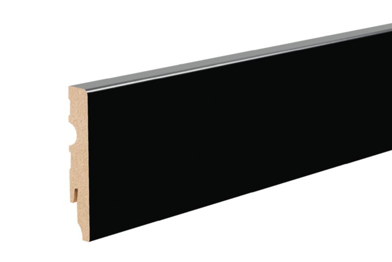 Listwa przypodłogowa Cezar Czarny RAL9005 lakier półmat 2200x80x14,5mm MDF 1 szt.