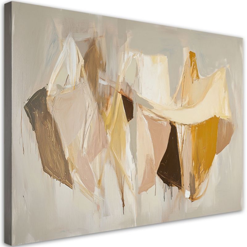 Obraz na płótnie Feeby Beżowo Nowoczesna Abstrakcja 90x60cm 1szt