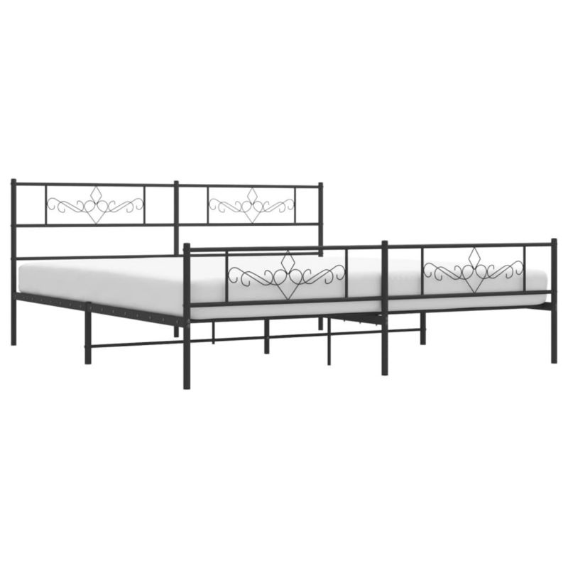 Łóżko metalowe WaszeMeble 193x203 cm z wezgłowiem czarne 1 szt.