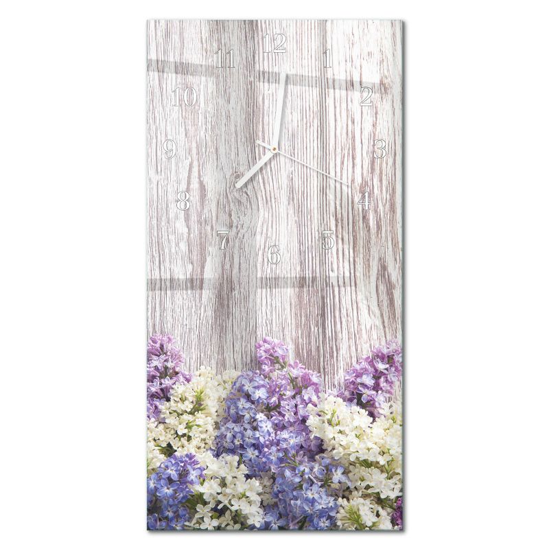 Zegar Ścienny Nowoczesny Tulup 30x60 cm z Białymi Wskazówkami Liliowy 1 szt.
