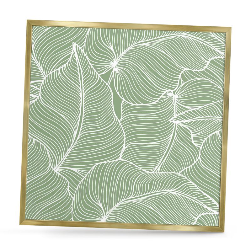 Ozdobna tablica na magnesy ArtPrintCave 50x50 Tropikalne liście w złotej ramie 1szt