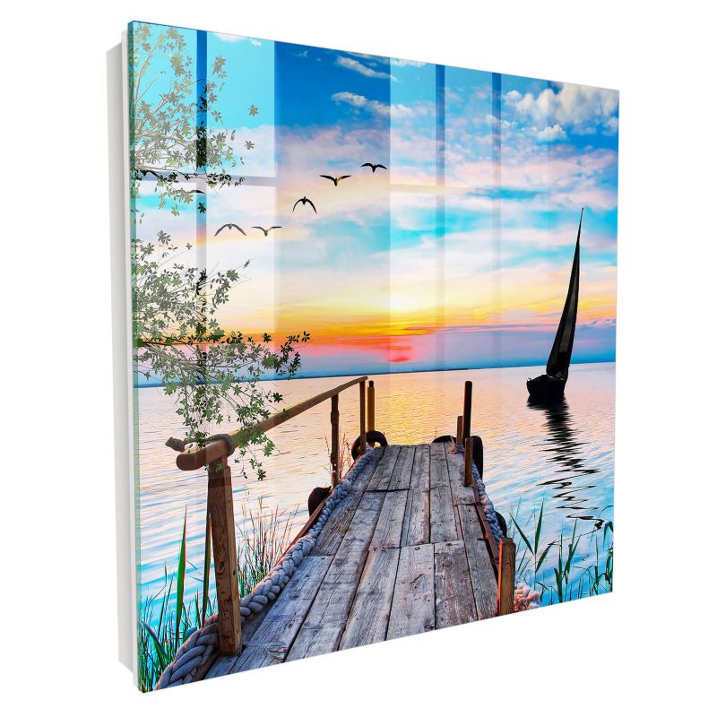 Szafka Na Klucze Tulup 30x30 cm Spokojny krajobraz - Biała - Otwierana na prawo 1 szt.