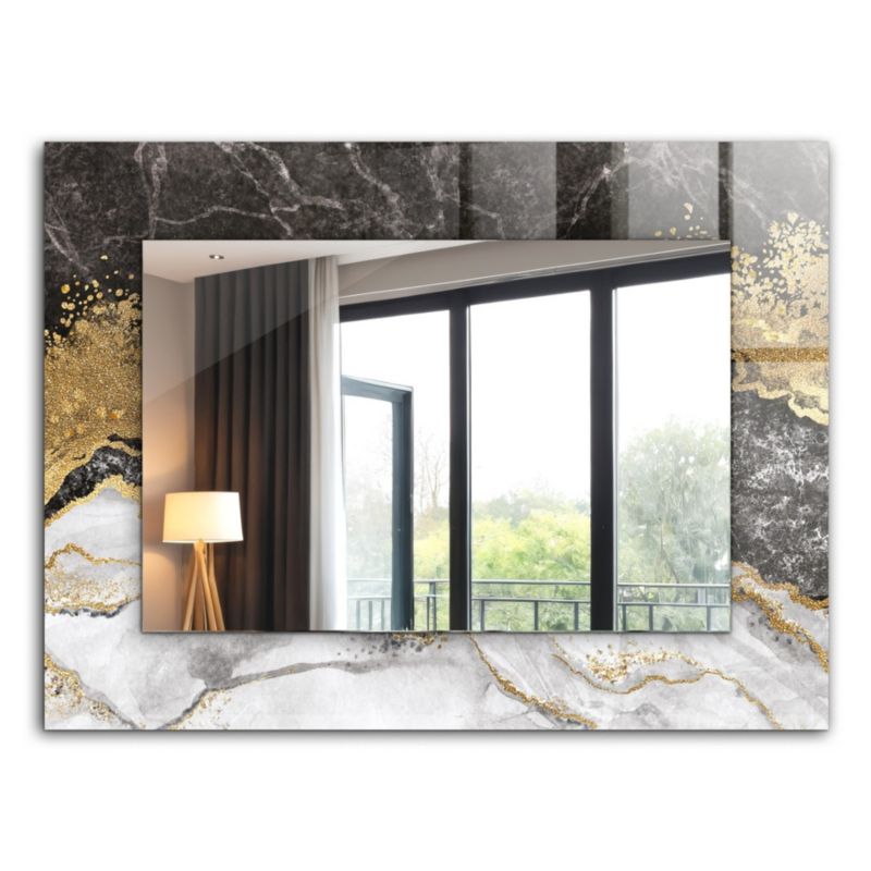 Lustro Prostokątne Tulup Marmur Abstrakcja 80x60 cm Na Podkładzie 1 szt.