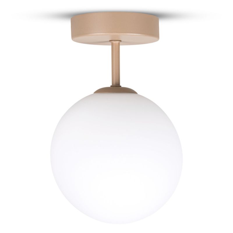 Lampa wisząca sufitowa ecru kula szklana 14 cm G9 nowoczesna do wnętrz