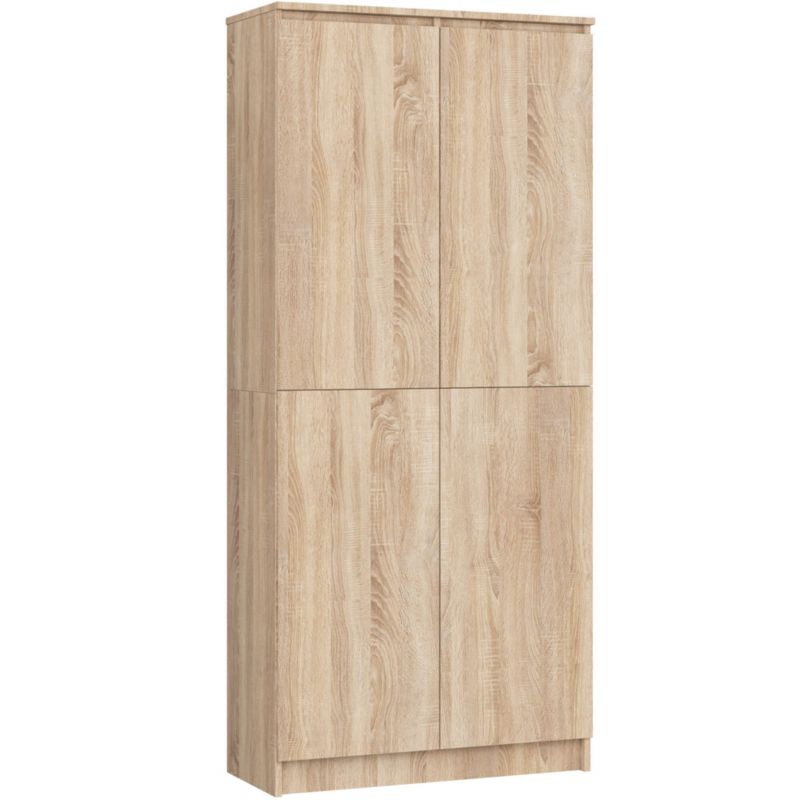 Regał Akord R80 Dąb Sonoma 80 cm 2 drzwi kolor Dąb Sonoma mat 8 półek 80x35x180 cm 1 szt.