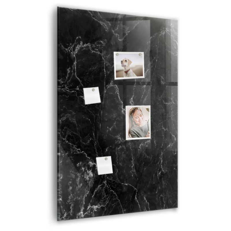 Szklana tablica magnetyczna z białym markerem Wallfluent 60x90 cm Ciemny marmur 1 szt.