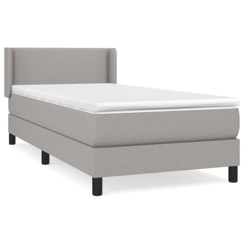 Łóżko kontynentalne WaszeMeble 90x190 cm jasnoszare WM-3129593 1 szt.