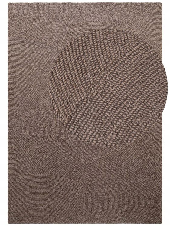 Dywan Hanse Home Eleni 120x180 cm, brązowy, wełniany, nowoczesny wzór łuki 3D, miękki, do salonu, 1 szt.