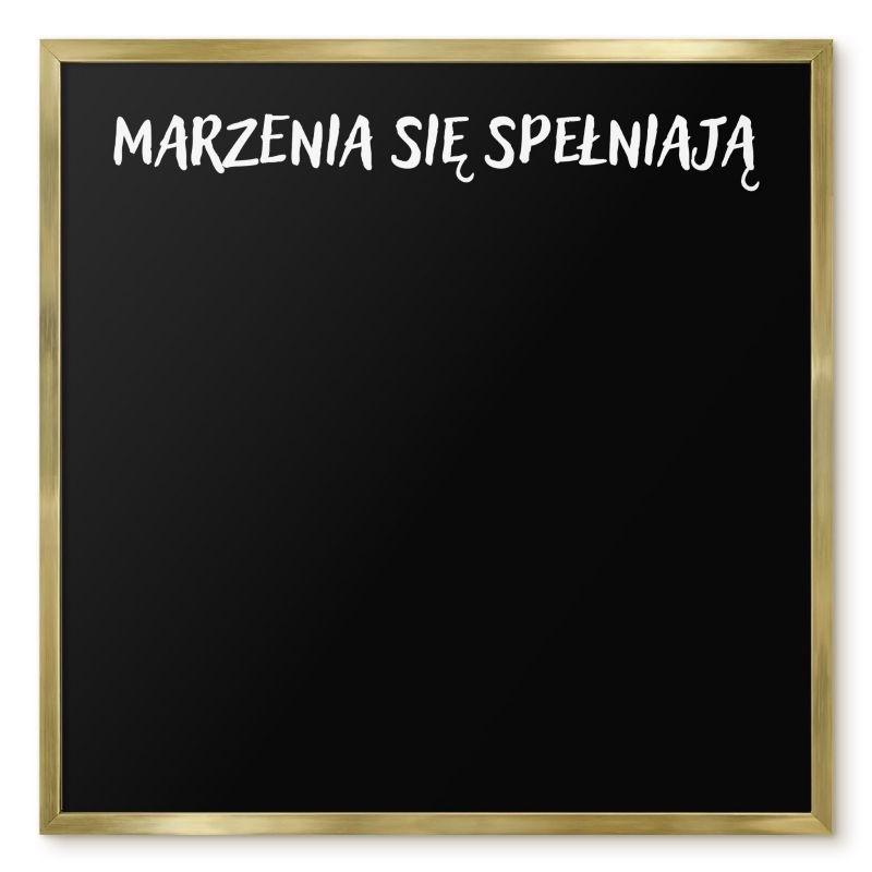Tablica Na Magnesy Z Wakacji Tulup 50x50 cm Marzenia się spełniają 5 - Złota rama Do salonu, sypialni 1 szt.
