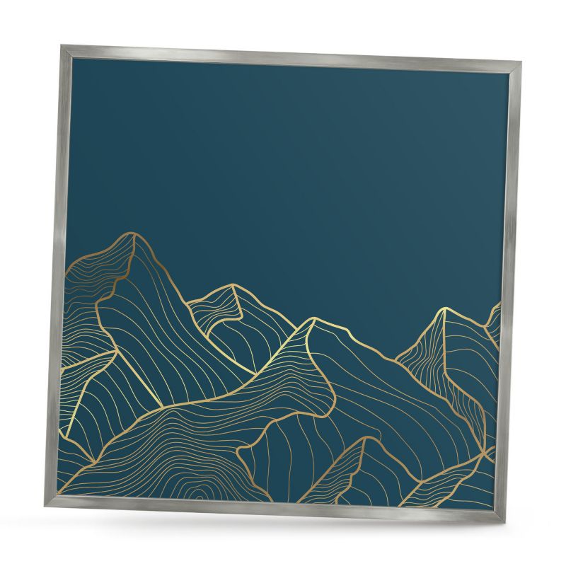 Tablica magnetyczna do salonu ArtPrintCave 50x50 Górski minimalizm w srebrnej ramie 1szt