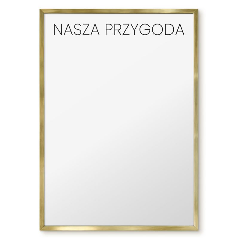 Tablica Magnetyczna Do Sypialni Tulup 50x70 cm Nasza przygoda 3 - Złota rama Do salonu, sypialni 1 szt.