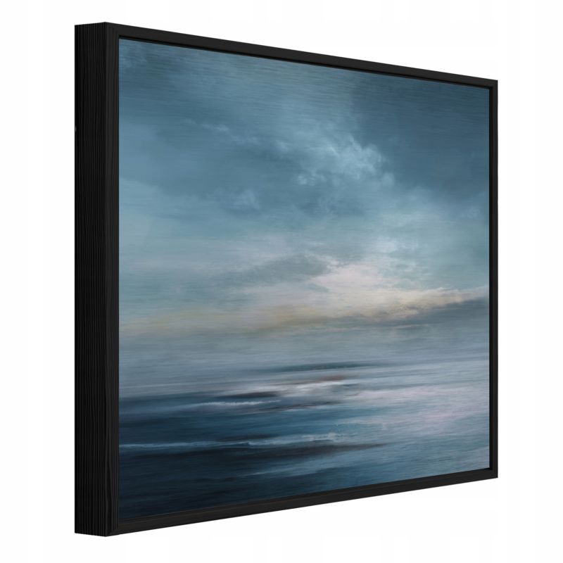 Obraz W Ramie WALLARENA Do Sypialni Salonu Na Metalu Morze Pejzaż Abstrakcja Niebieski 80x80 cm ADS16219S4 1 szt.