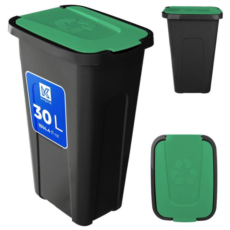 Kosz KADAX Na Śmieci Pojemnik Odpady Do Segregacji 30L Kubeł Śmietnik Z Pokrywą 1szt.
