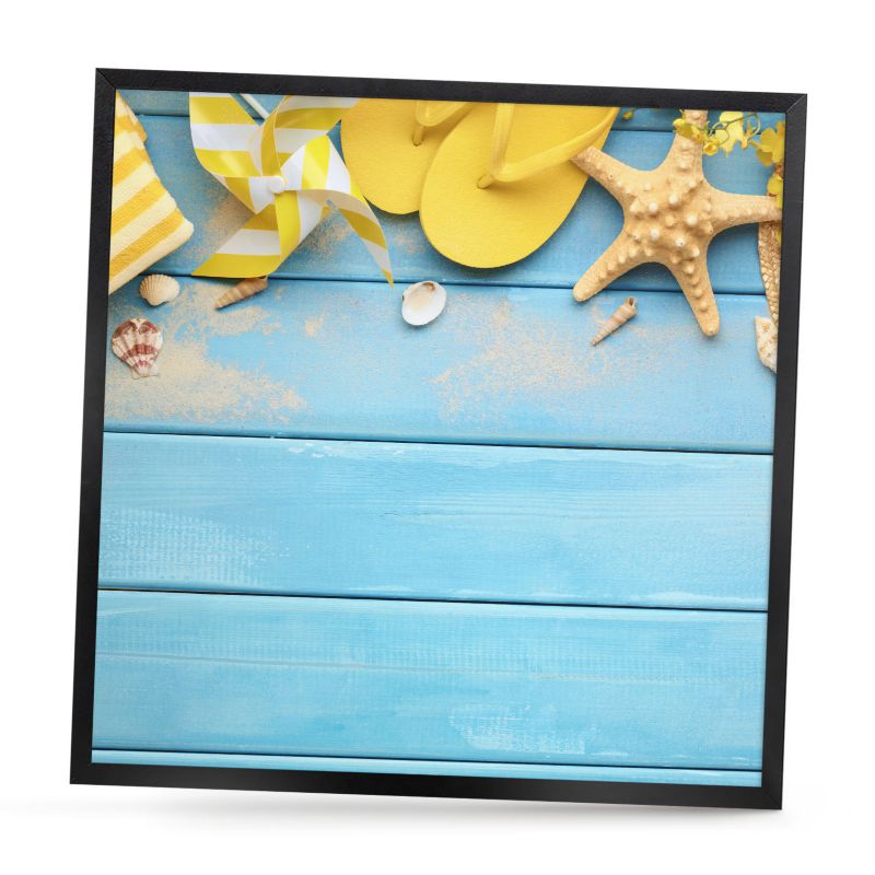 Ozdobna tablica na magnesy ArtPrintCave 50x50 Plażowy klimat w czarnej ramie 1szt