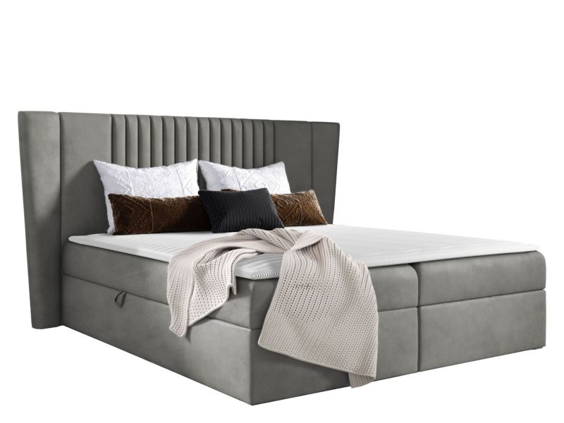 Łóżko kontynentalne MIRJAN 24 Spark 140x200 platynowy szary 1 szt.