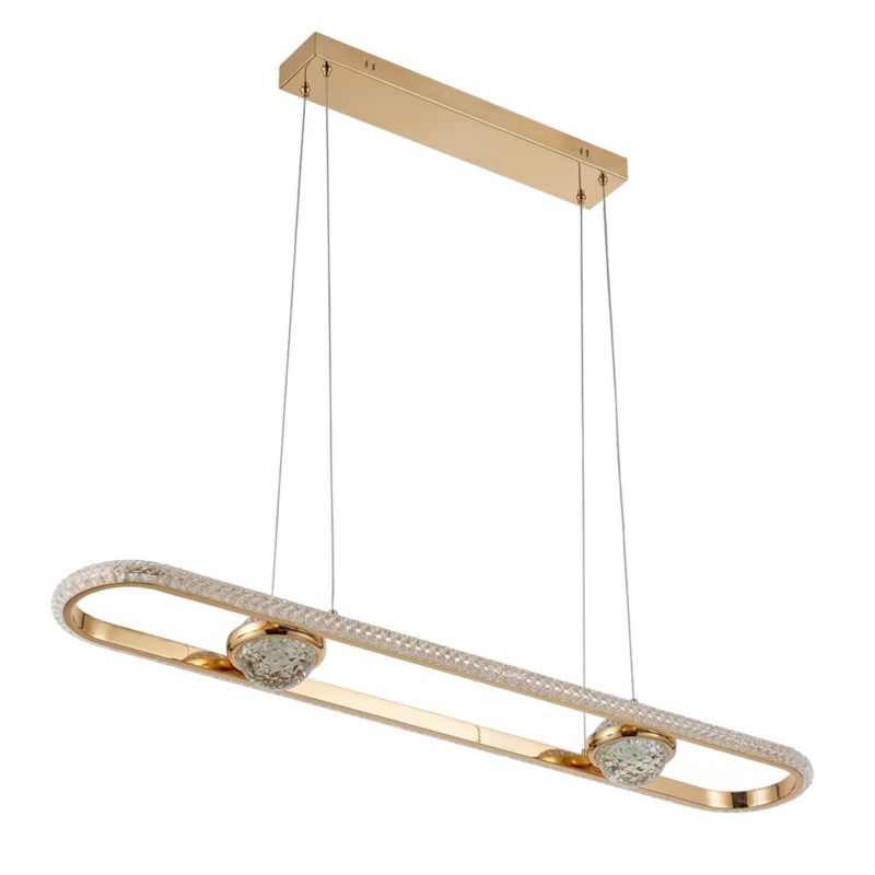 Lampa Sufitowa Wisząca Toolight G159-Cp Złoty, Transparentny 1 Szt