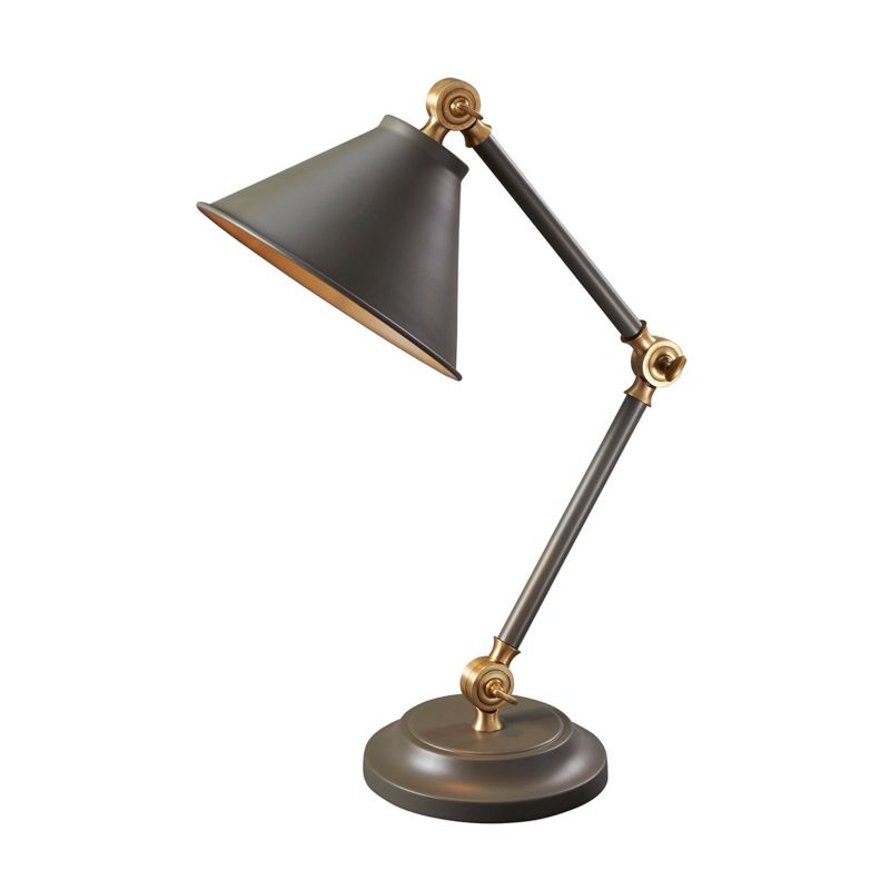 Lampka biurkowa Elstead Provence Element ciemnoszara-postarzany mosiądz 1 x E27 x 60W IP20 wym: 52 x 21 x 21 cm metal - 1 szt.