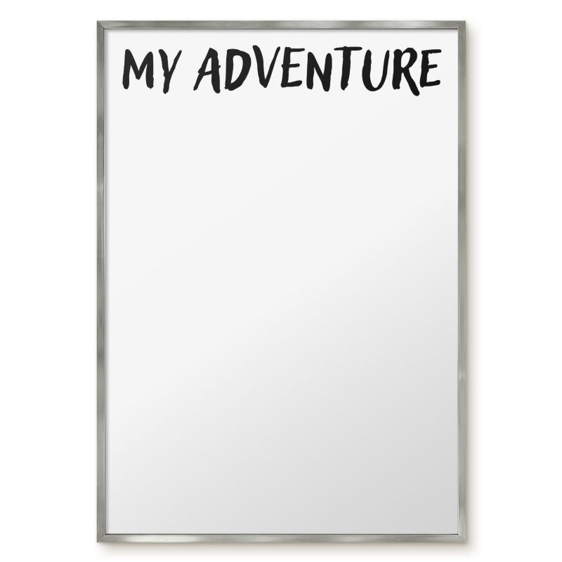 Tablica Na Magnesy Tulup 70x100 cm My adventure - Srebrna rama Do salonu, sypialni 1 szt.