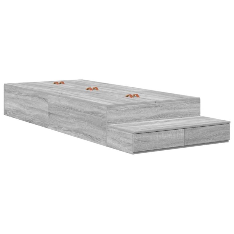 Rama łóżka WaszeMeble 100x200 cm Szary sonoma drewno WM-3335618 1 szt.