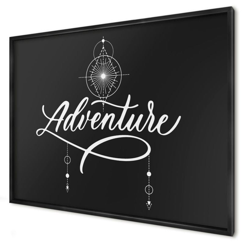 Tablica magnetyczna dekoracyjna Wallfluent 100x70 Podróż inspiracja w czarnej ramie 1szt
