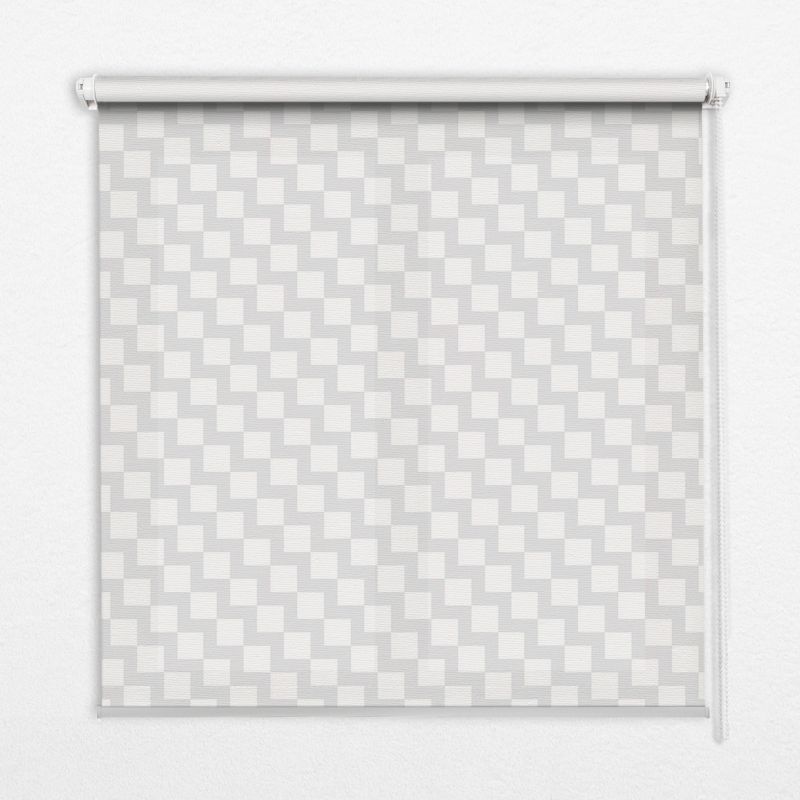 Roleta Okienna Tulup 130x140 cm Szare Kwadraty Montaż do ściany/sufitu 1 szt.