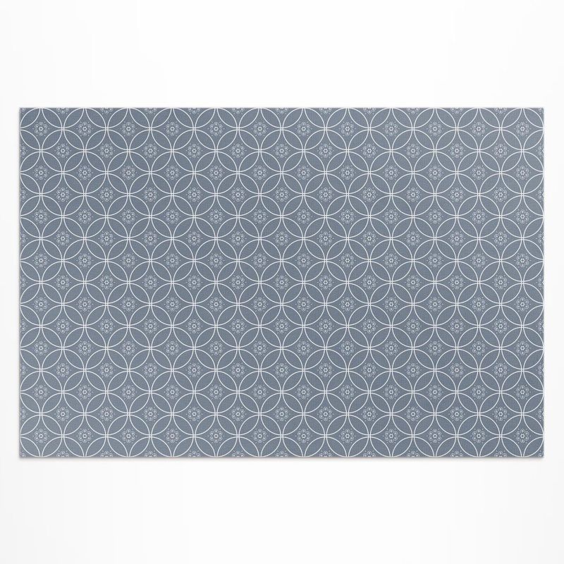 Winylowy Chodnik Zewnętrzny Wallfluent 60x90 cm Wzór kolczugi regularne okręgi i kwiaty 1 szt.